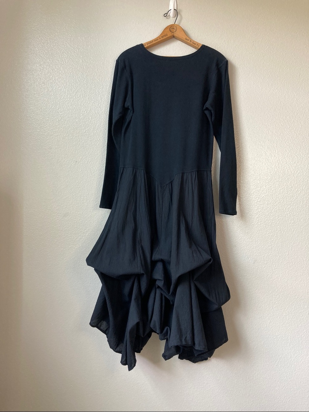 Luna Luz Dart & Tie Avant Garde Minimalist Dress Origami Bubble Midi sz L - Picture 2 of 14